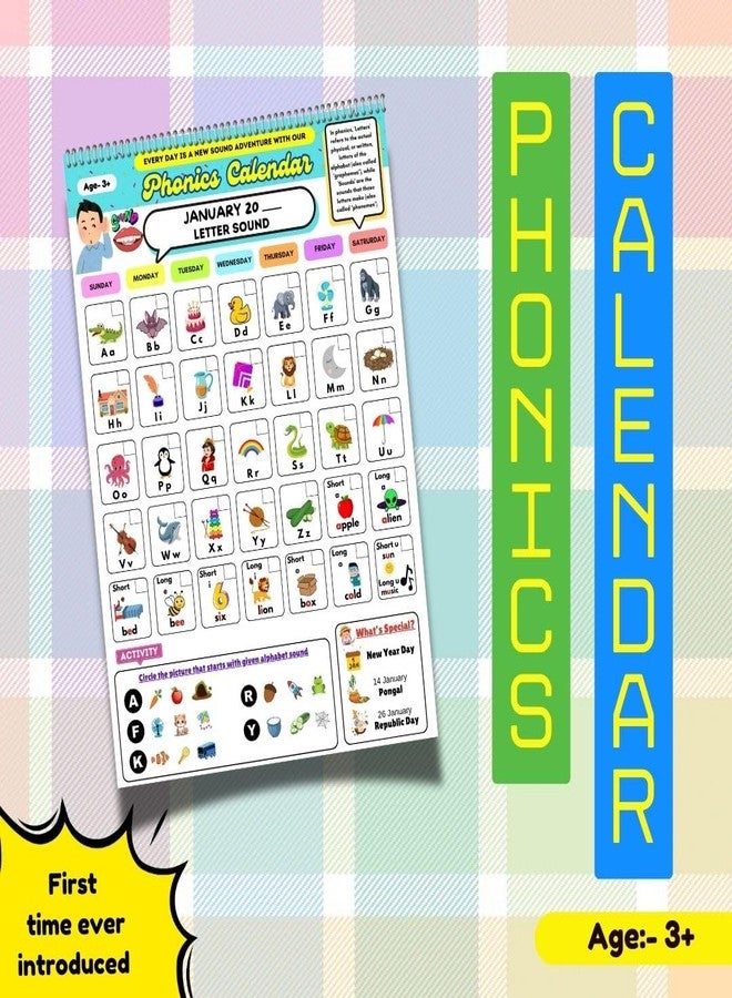 EDUSTAR Phonics Calendar for Kids | Interactive Learning Tool for Daily Phonics Practice | Fun & Engaging Activities for Early Reading Success - Image 2